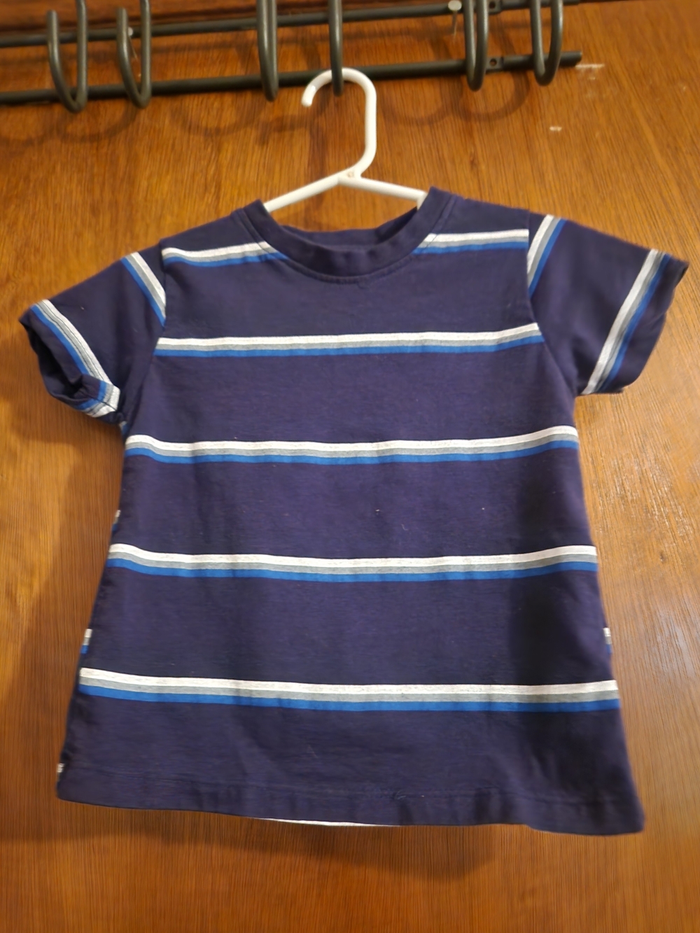 Tony Hawk Navy Blue Striped Tee with Light Blue & White Accents